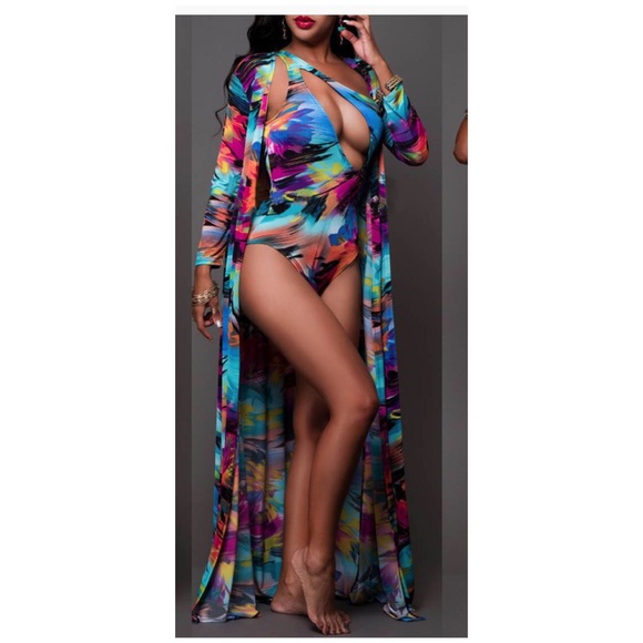 Sexy Hollow Out One Piece & Cover Up 💦 💧 - Picture 1 of 5